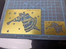 Vtg 90s embossing Arts Stencil Archangel Angel Trumpeting Crafts Stamping Lot 2