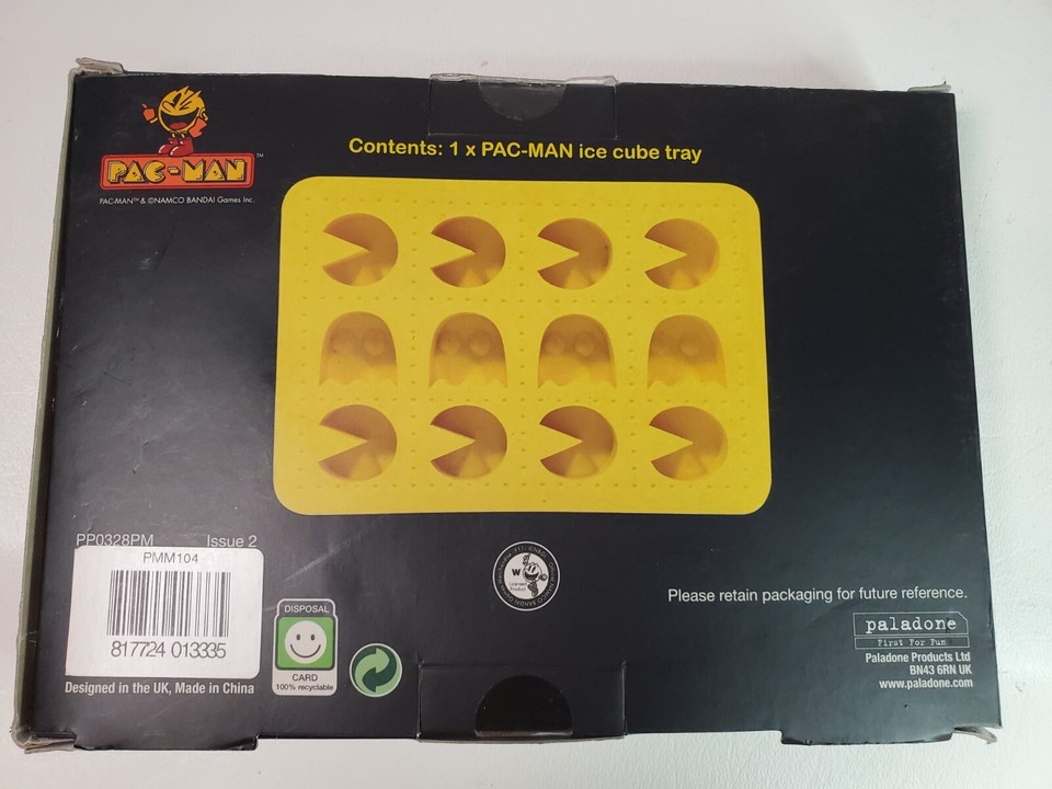 PacMan Ice Cube Tray 12 Silicone 3D Jello Knox Chocolate Candy Mold