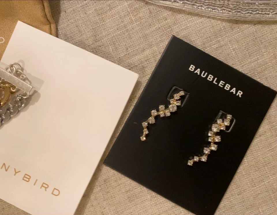 Jenny BIRD 镀金、银色和铂金奥斯汀 CUFF 手镯 8 英寸 + 更多物品 — 第 3/4 张图片