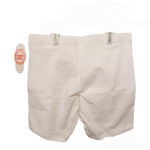 2x Wonder Nation Shorts-4/5 Girls-Pull On-Stretchy-Daisy-Solid-Black-White - Picture 3 of 5