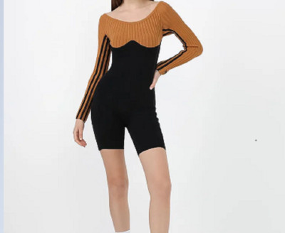 Adidas Ivy Park Women's Long Sleeve Corset Playsuit Size large GR1489 FREE  SHIPP