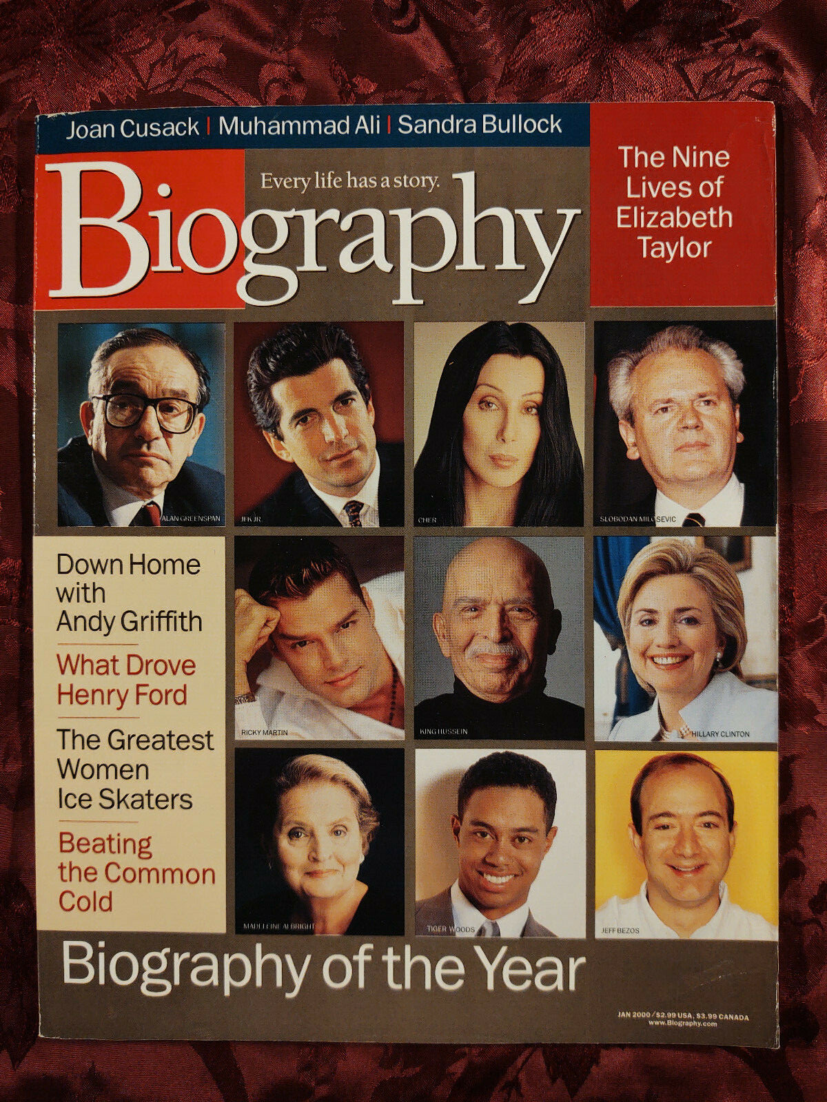 BIOGRAPHY Magazine January 2000 Alan Greenspan Ayn Rand Elizabeth