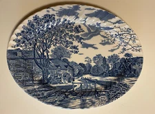 NEW Johnson Bros COTSWOLD IRONSTONE OVAL MEAT PLATTER Blue White NEW w/Sticker
