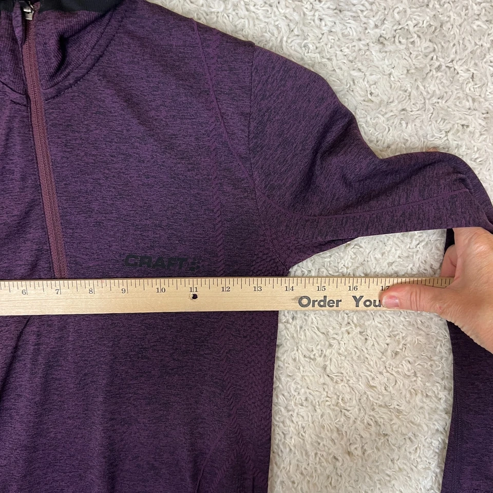 Pullover CRAFT 1/4 Cremallera Mujer XS Púrpura Capa Base Correr Esquí Senderismo Activo Foto 4 de 4