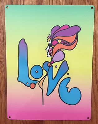 Peter Max Loving Lovers Painting Psychedelic Summer Of Love Framed Metal Poster