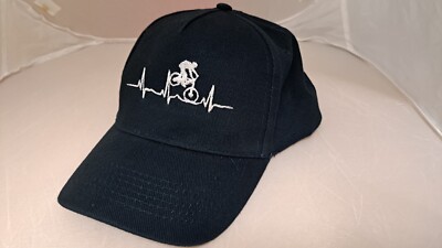 Mountainbike Baseball Cap Herzschlag EKG MTB Logo bestickt Portofrei