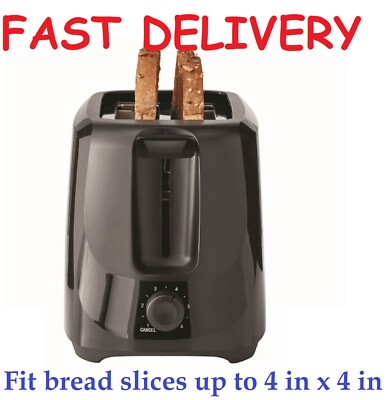 2-Slice Toaster Black with Shade Settings and Removable Crumb