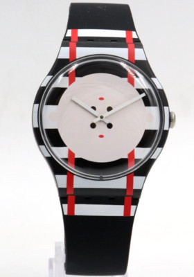 New Swiss Swatch Originals DOUBLE ME Black Silicone Watch 42mm SUOB129 $85
