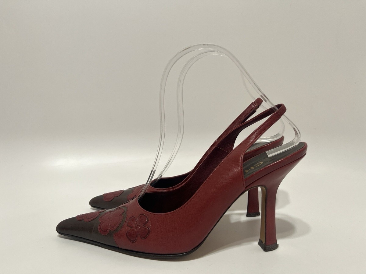 Vintage Chanel Camellia Slingback 39 1/2