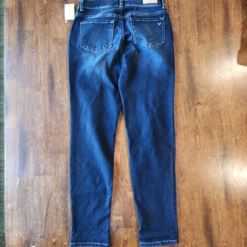 NUEVO CON ETIQUETAS JEANS DENIM JUSCE GIRLFRIEND TALLA 16 LENTEJUELAS LAVADO OSCURO RASGADO 5 BOLSILLOS - Imagen 3 de 13