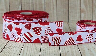 Spool Red Truck w/ Hearts on White Canvas Ribbon 2.5 " x 10 yds Spool Red Truck w/ Hearts on White Canvas Ribbon 2.5 " x 10 yds