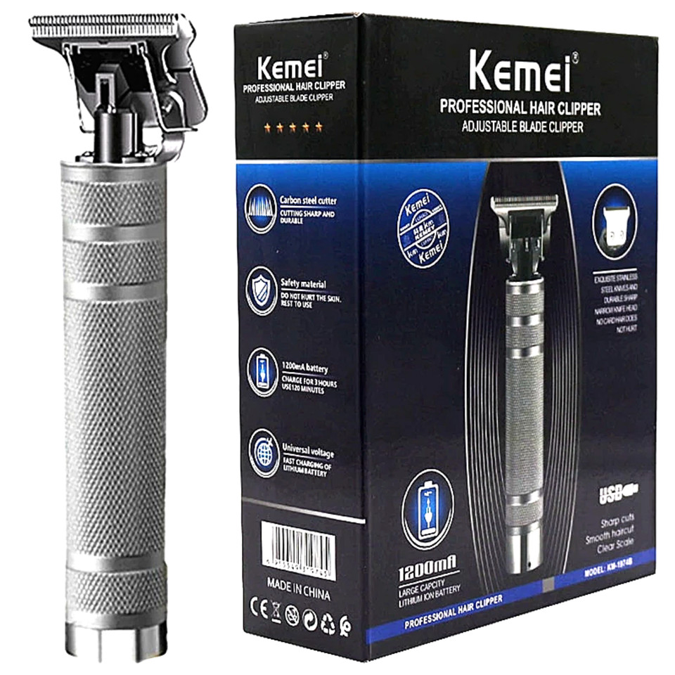 Kemei Silver Cordless Hair Clippers Trimmer Shaver Clipper C