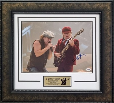 ACDC Angus Young hand signed & framed 11x14 inch photograph (PSA DNA #I65554)