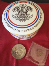Royal Worcester Trinket Box Charles & Diana Wedding 1981 AND Commemorative Coin