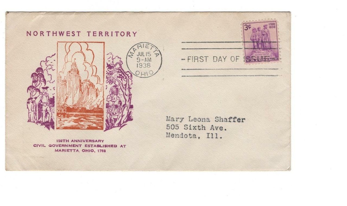 First day cover, Sc #837, Northwest Territory, Planty 13, Bronesky