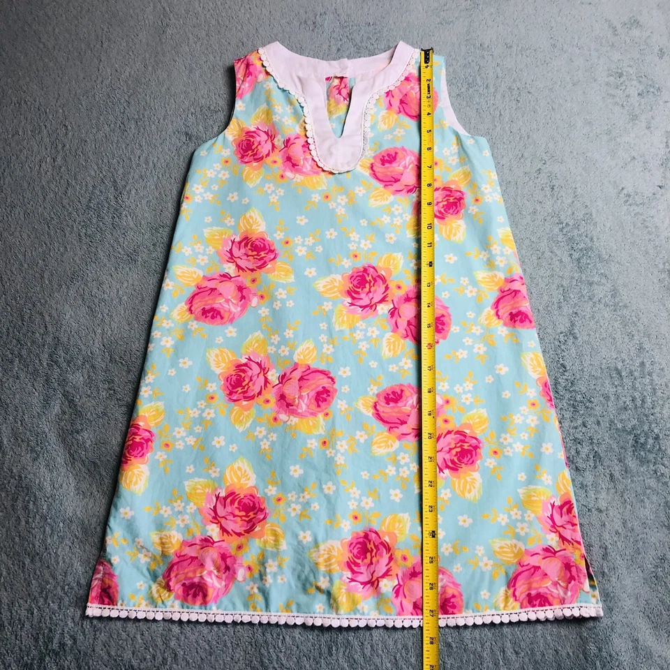 Kelly’s Kids Floral Dress, Aqua/Pink/Yellow, Girl’s Size 8-10 - Image 2 of 4