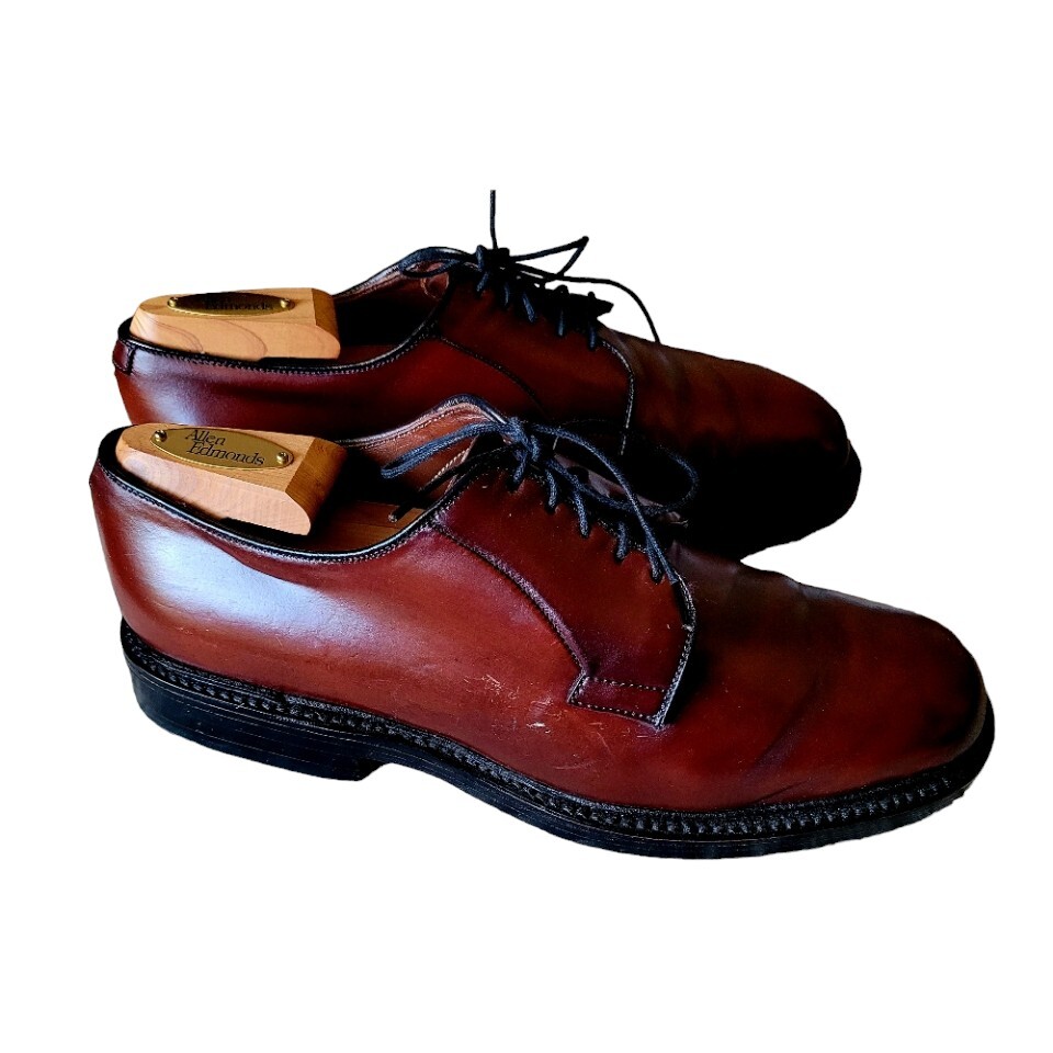 Allen Edmonds Shell Cordovan Leather Leeds Derby Men's Brown Shoes
