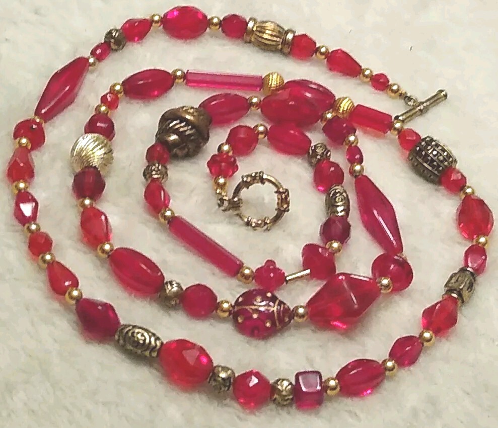 Festive! ARTISAN 30" Ruby Red Colored Assorted Gl… - image 10