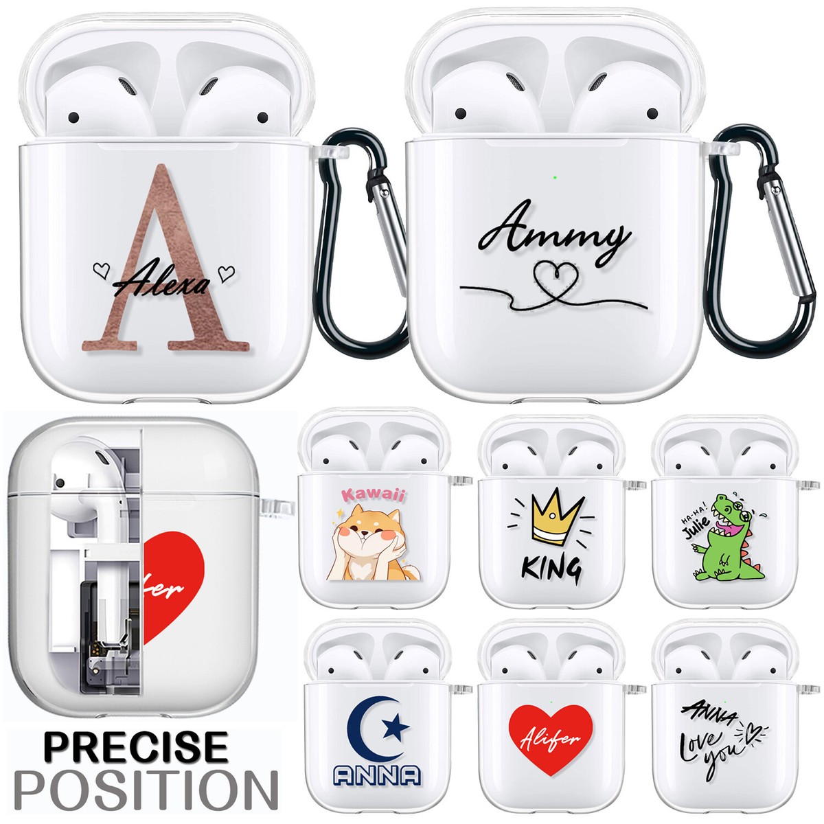 For Apple AirPods Pro 1st 2nd 3rd Gen Cute Case Personalised Soft Silicone  Cover - Main Image
