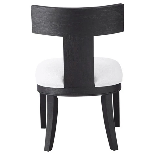 Uttermost Idris Modern Solid Wood and Fabric Armless Chair in Charcoal Black - Picture 4 of 9