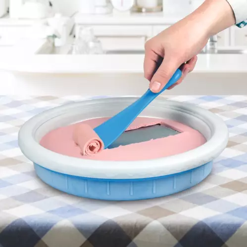 Instant Rolled Ice Cream Maker Pan Machine Frozen Yogurt Sorbet By