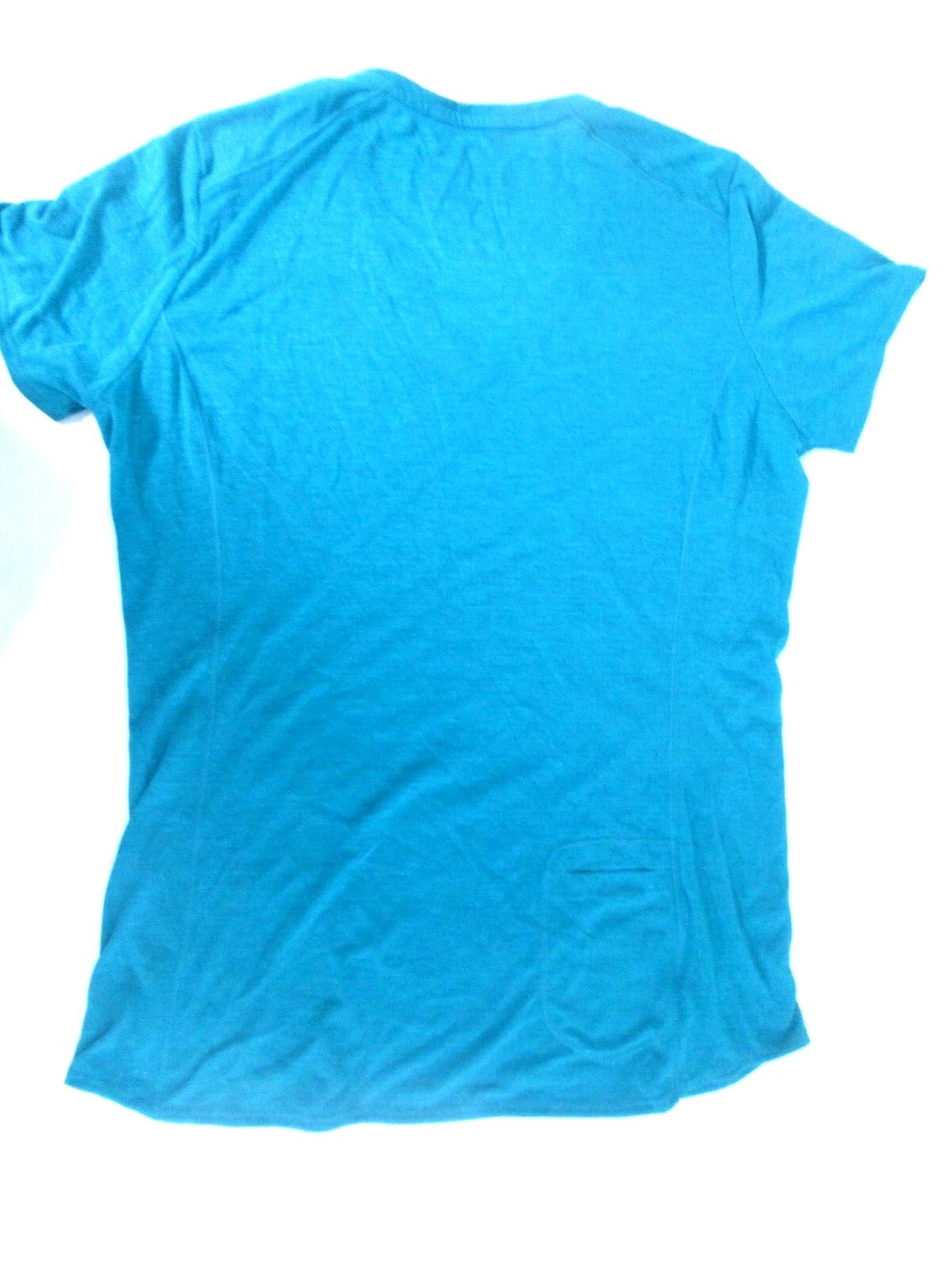 T shirt Salomon donna taglia LG V collo abbigliamento sportivo magliette turchesi tasca posteriore lato