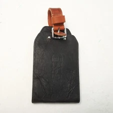Hold Fast USA Hang Wallet Luggage Tag Wallet Black Bison Leather Roamographer