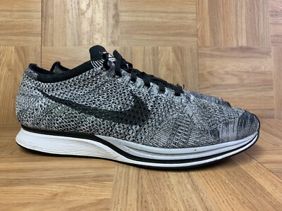 RARE? Nike Flyknit Racer OREO Black White Gray Sz 11.5  display picture 1