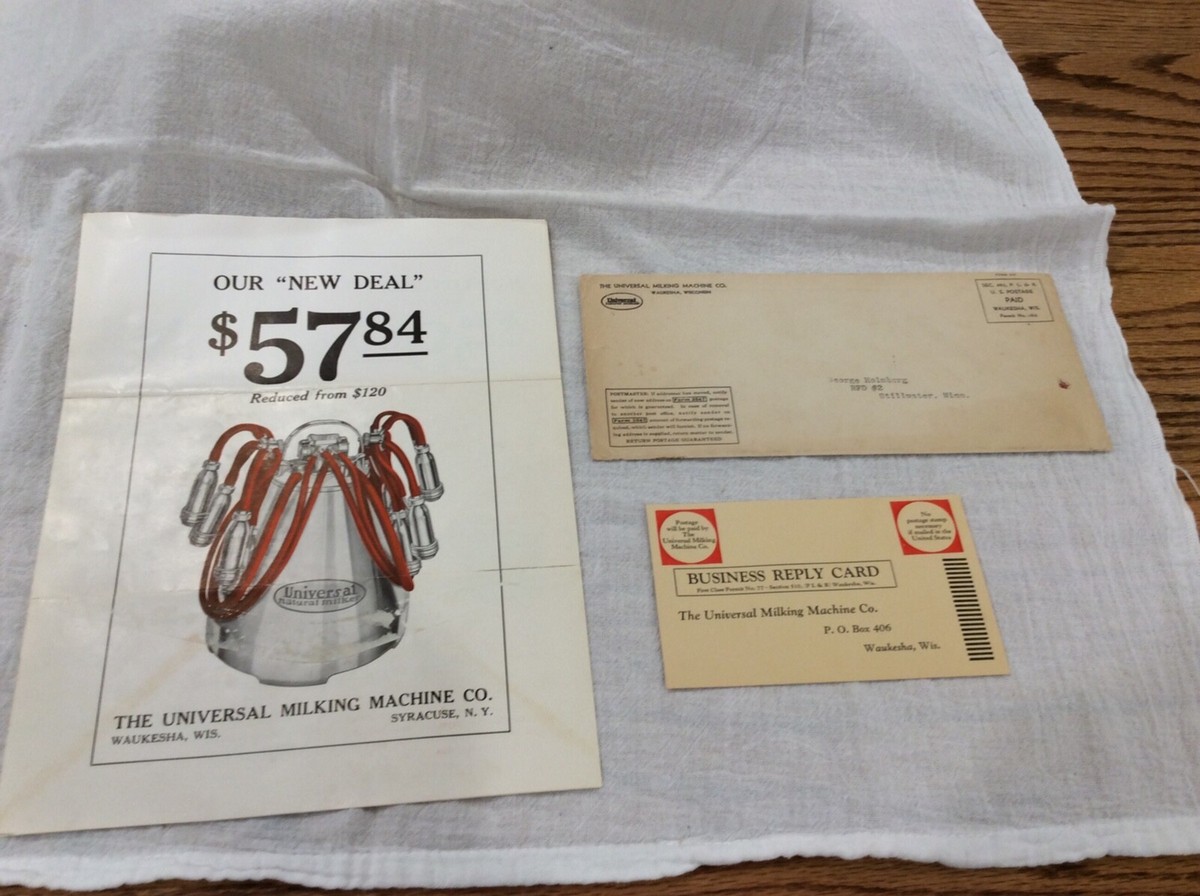 1933 Prices Universal Milking Machine Co Waukesha WI