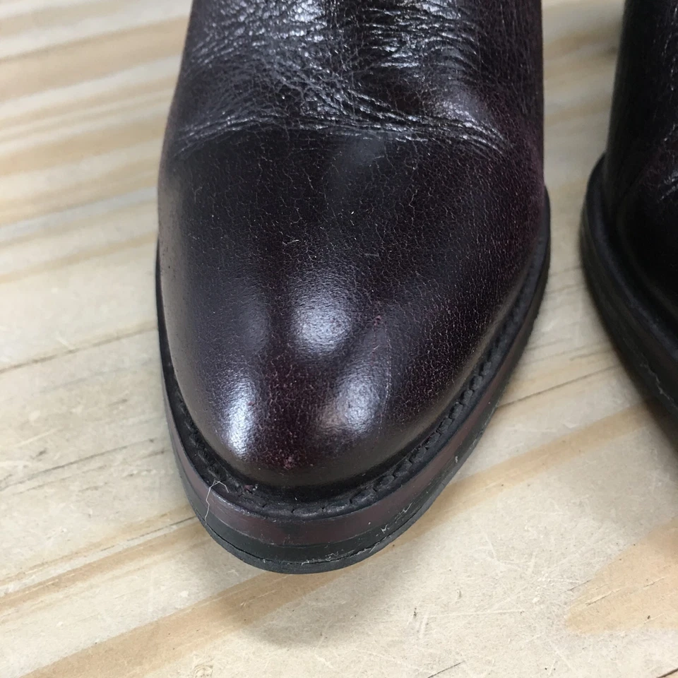 Botas Zara Colección Básica Mujer 35 Botín Borgoña Pull On Block Tacones Foto 4 de 4