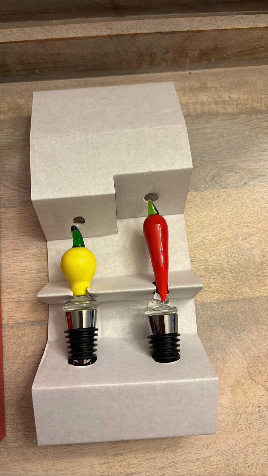 Sandraalexandra Bottle Stoppers Set Of Lemon & Chili Limited Edition NIB Glass