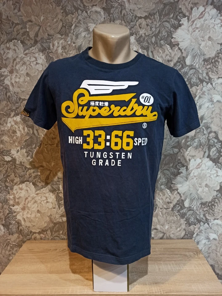 Superdry  Men's  t-Shirt size M blue white yellow Logo - Image 3 of 4