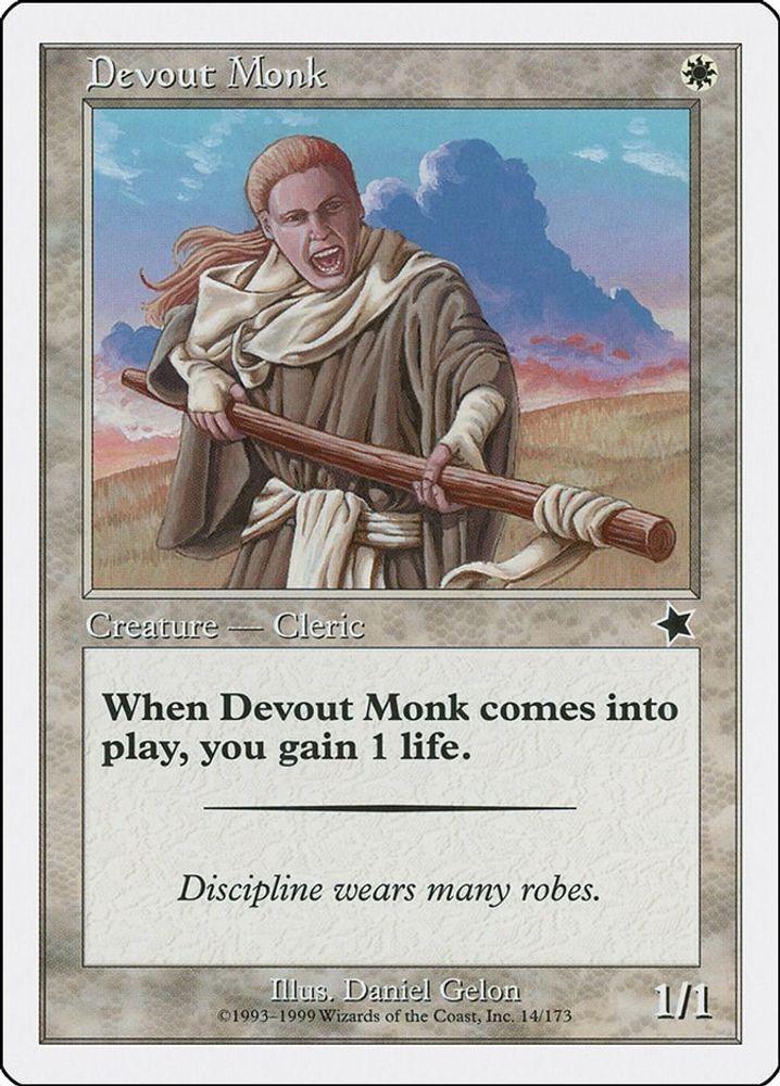 1999 Magic: The Gathering: Starter 1999 - Devout Monk (#14, C, Lightly Played)