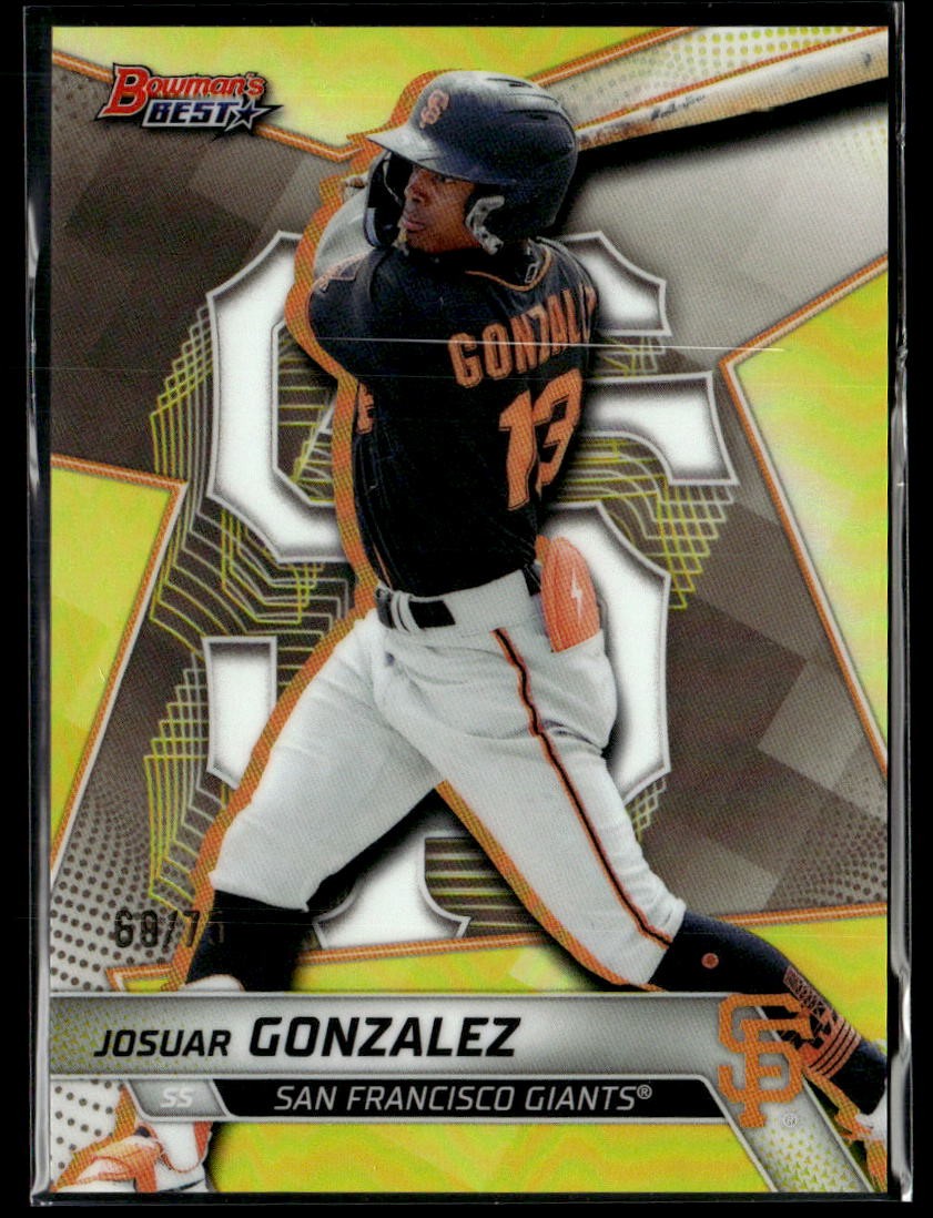 2025 Bowman's Best #TP-13 Josuar Gonzalez Yellow Refractors /75