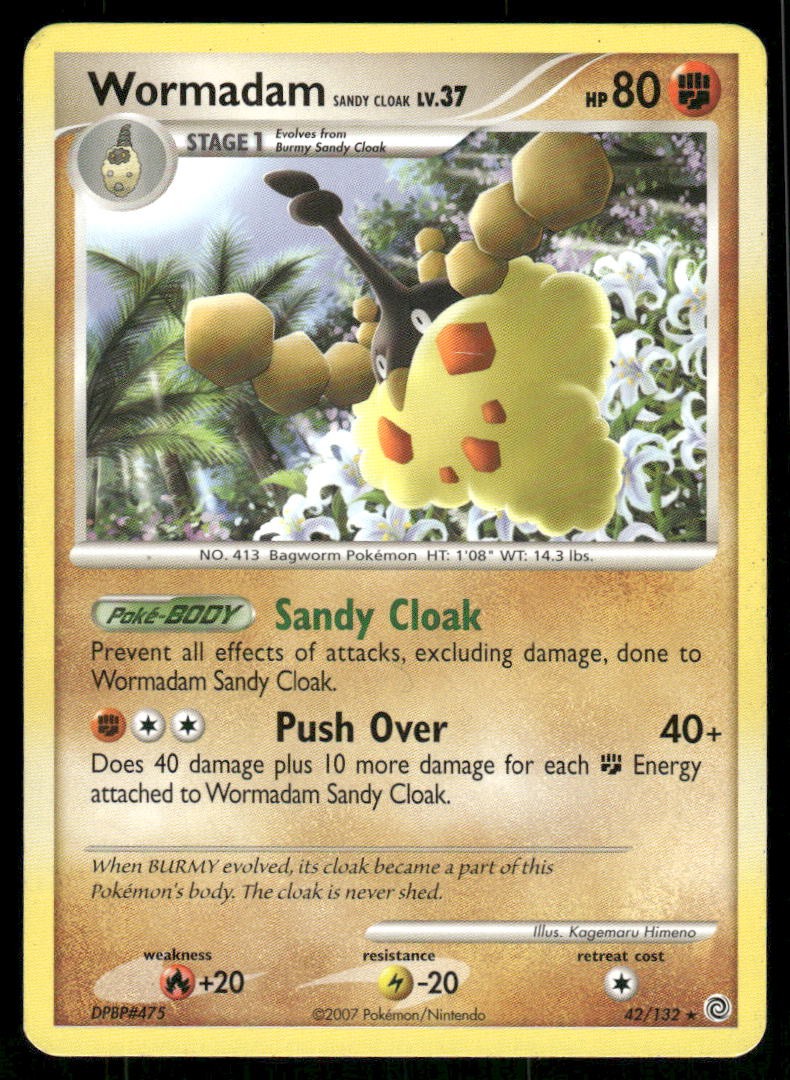 2007 Pokemon Wormadam Sandy Cloak Rare Secret Wonders 42/132 DMG
