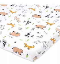 Joey  Joan Bassinet Fitted Sheets 19" x 32" 2 Pack Woodlands