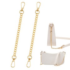 2 Pcs Purse Chain Strap Purse Extender, Gold Chain for Purse Handbags Gold Belt