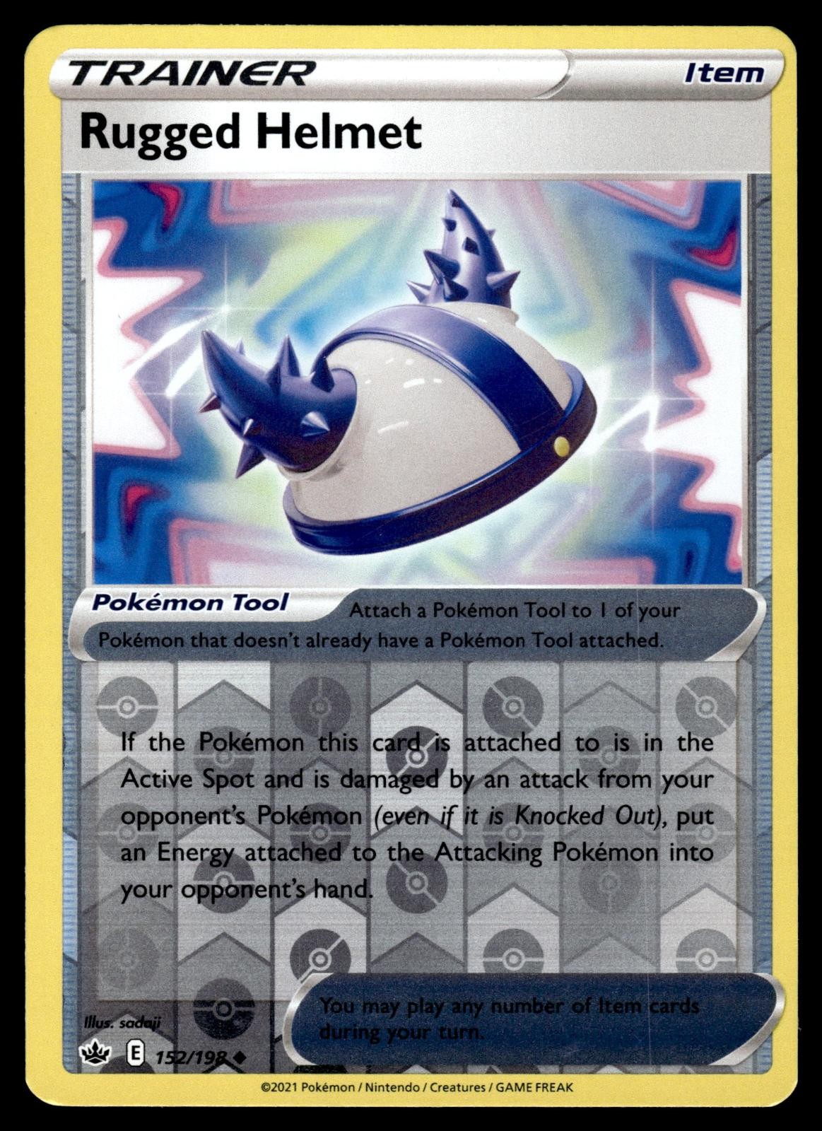 Rugged Helmet 152/198 Uncommon Chilling Reign Pokemon Reverse Holo Near Mint