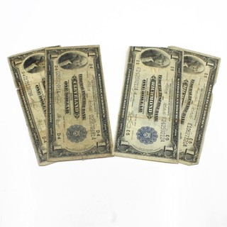 1918 Series $1 Federal Reserve Note Richmond Cleveland US Lot of 4 #C931 2