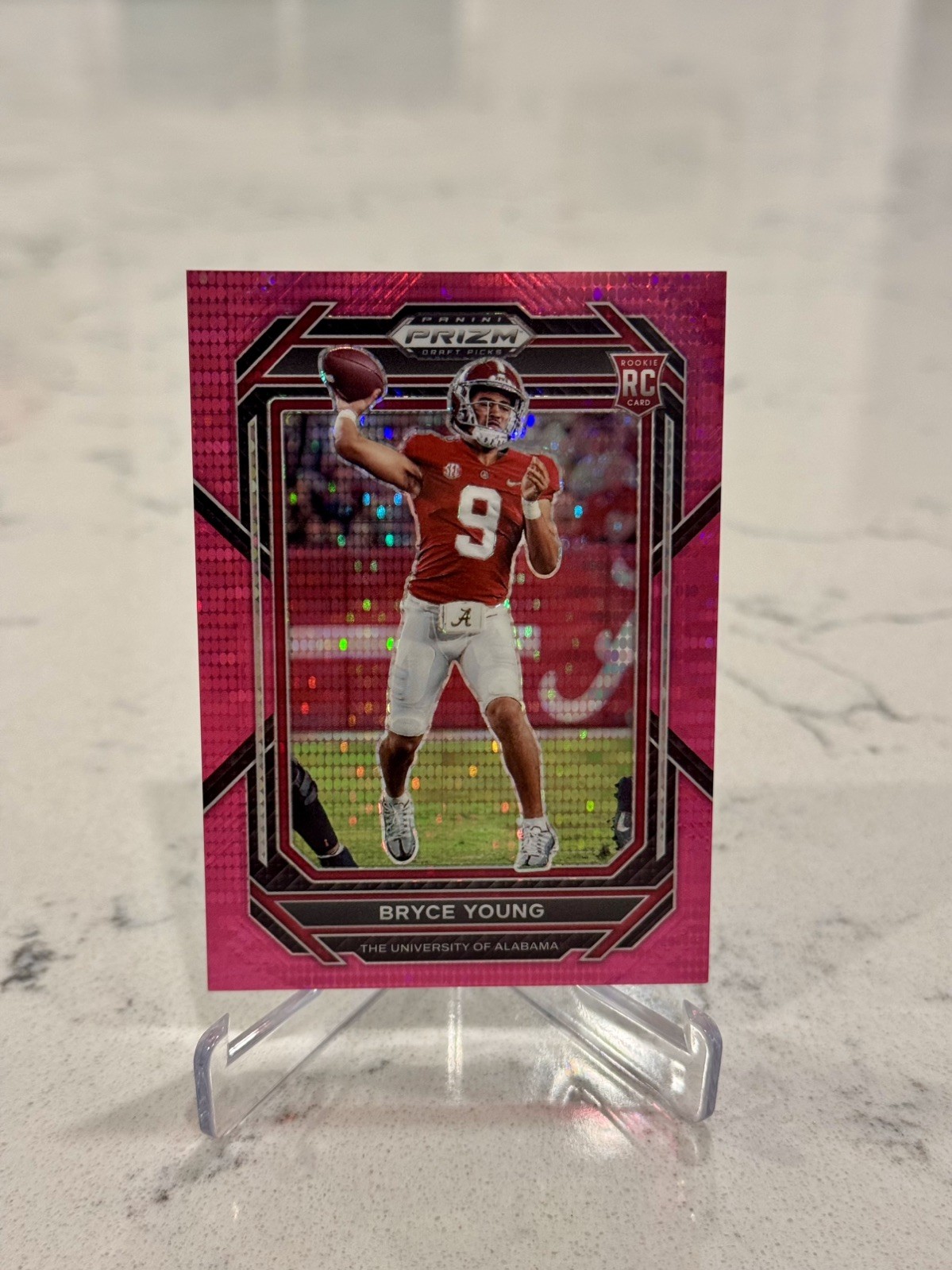 2023 Prizm Draft Picks Pink Pulsar Rookie SSP #101 - BRYCE YOUNG - #7/15 RC