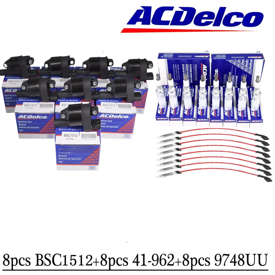 Genuine UF414 8x Ignition Coils+Spark Plugs+Wireset For GMC Chevy SilveradoTahoe - Image 2 of 4