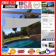 20' x 20' Sun Shade Sail Rectangle Outdoor Canopy Cover UV Block for Backyard...