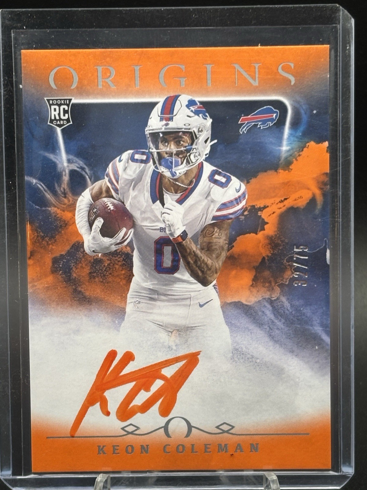 Keon Coleman Topps Cosmic Chrome Equinox Autographs #KC Orange Galactic