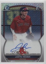 2023 Bowman Draft Chrome Prospect HTA Choice Refractor Justin Riemer Auto 1g5d