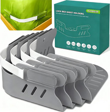 4x Bed Sheet Holder Straps Corner Grippers Fitted Sheet Fasteners Mattress Clips