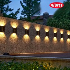 8x SUPER BRIGHT SOLAR POWERED DOOR FENCE WALL LIGHTS LED OUTDOOR GARDEN LAMP