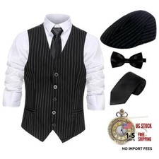 1920s Mens Costume Gatsby Gangster Costume Accessories X-Large Black Stripe
