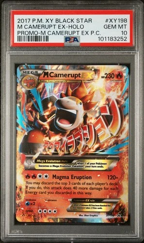 2017 POKEMON XY BLACK STAR PROMO #XY198 M CAMERUPT EX-HOLO PSA 10