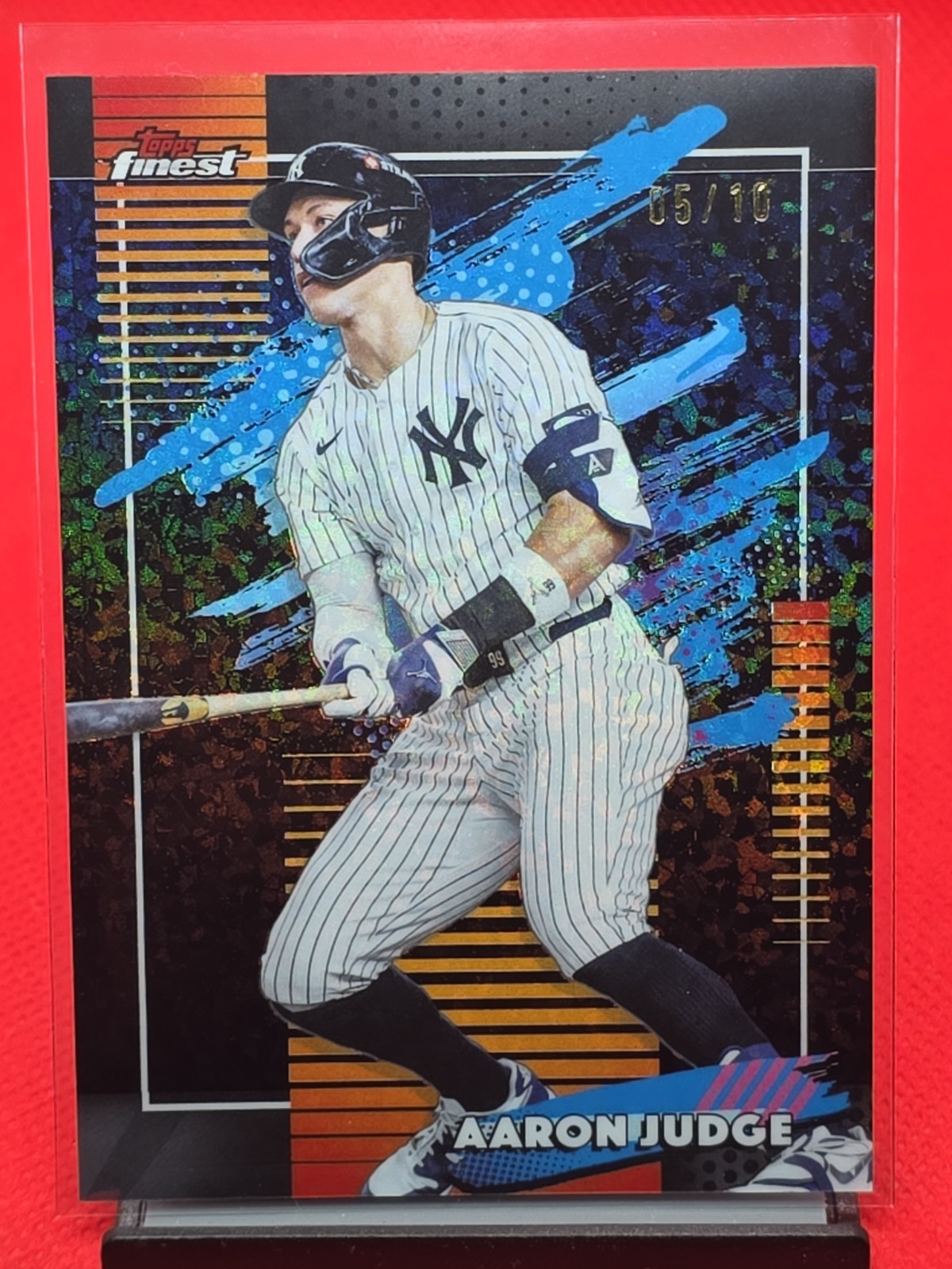 2026 Topps Finest #199 Aaron Judge Black Mini Diamond Refractor 5/10 Yankees