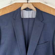 Tommy Hilfiger Suit Mens 44L Navy Blue 2 Butt...